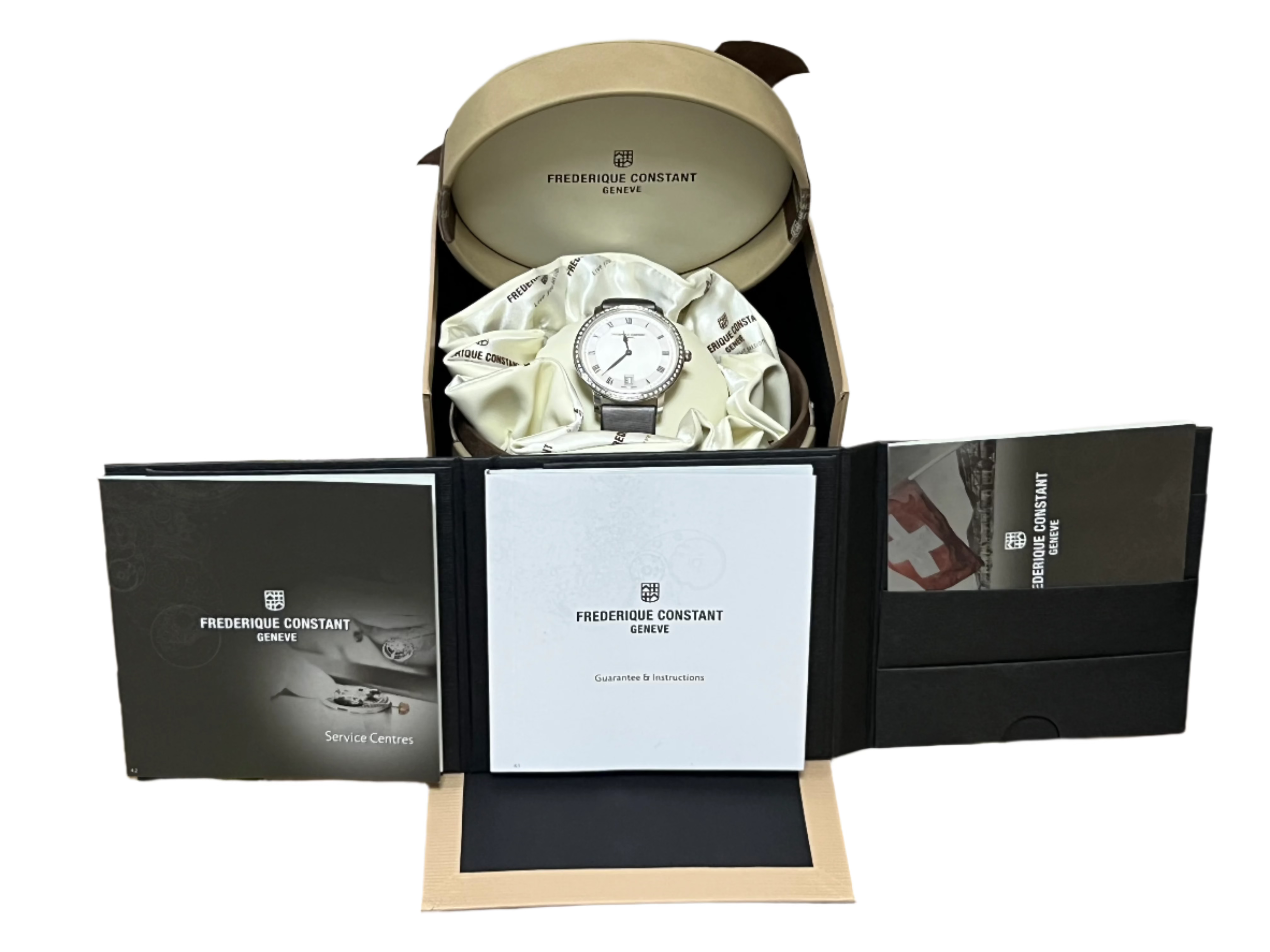 Frederique Constant Slimline Ladies Watch - Stainless Steel Case with Diamonds, Swiss Quartz Movement, Water Resistant, Elegant Dress Watch for Women | Perfect for Business, Evening Events & Special Occasions