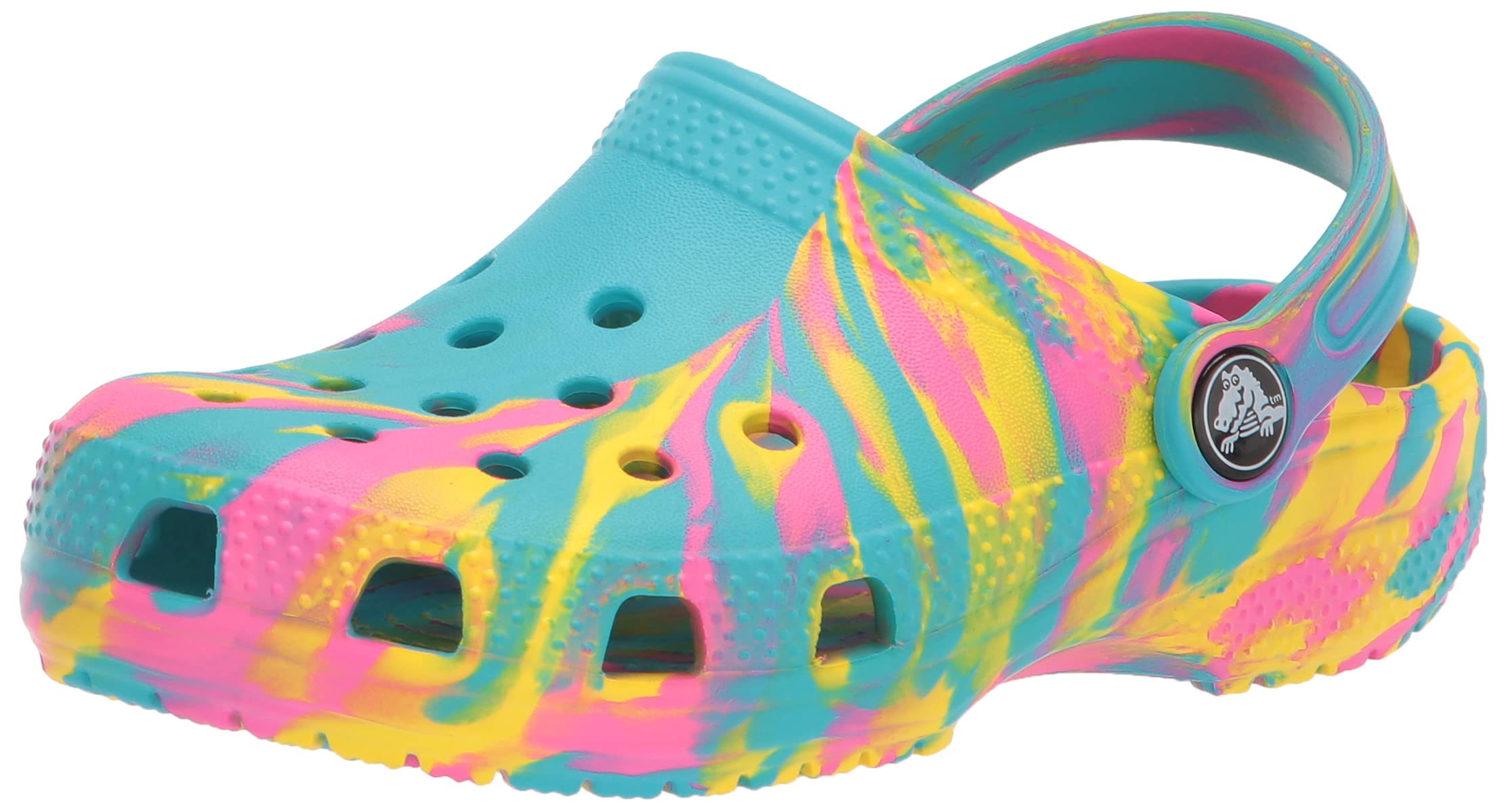 Crocs Kids' Classic Marbled Tie-Dye Clog | Comfortable Lightweight Slip-On Water Shoes for Boys & Girls | Perfect for Beach, Pool & Outdoor Play