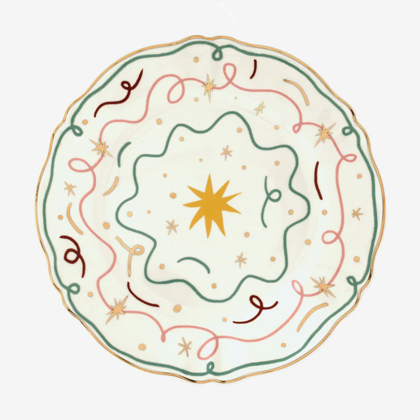 Bitossi Home Star Round Platter - Handmade Ceramic Serving Dish for Cheese, Appetizers & Desserts | Perfect for Entertaining & Dinner Parties