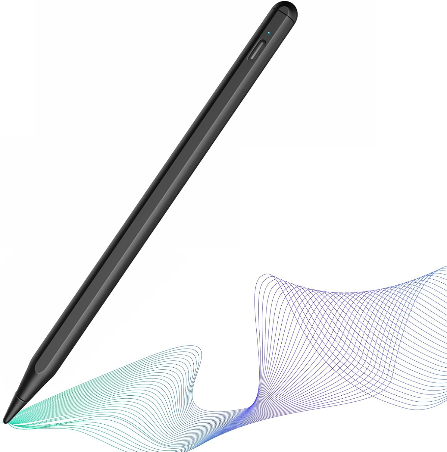 Premium Pencil Stylus for iPad 9th/8th/7th Gen, iPad Pro 11/12.9 Inch, iPad Air 5th Gen & iPad Mini 6th - Palm Rejection Digital Pen with 1.5mm Fine Tip (Black) - Perfect for Drawing, Note-Taking & Professional Design Work