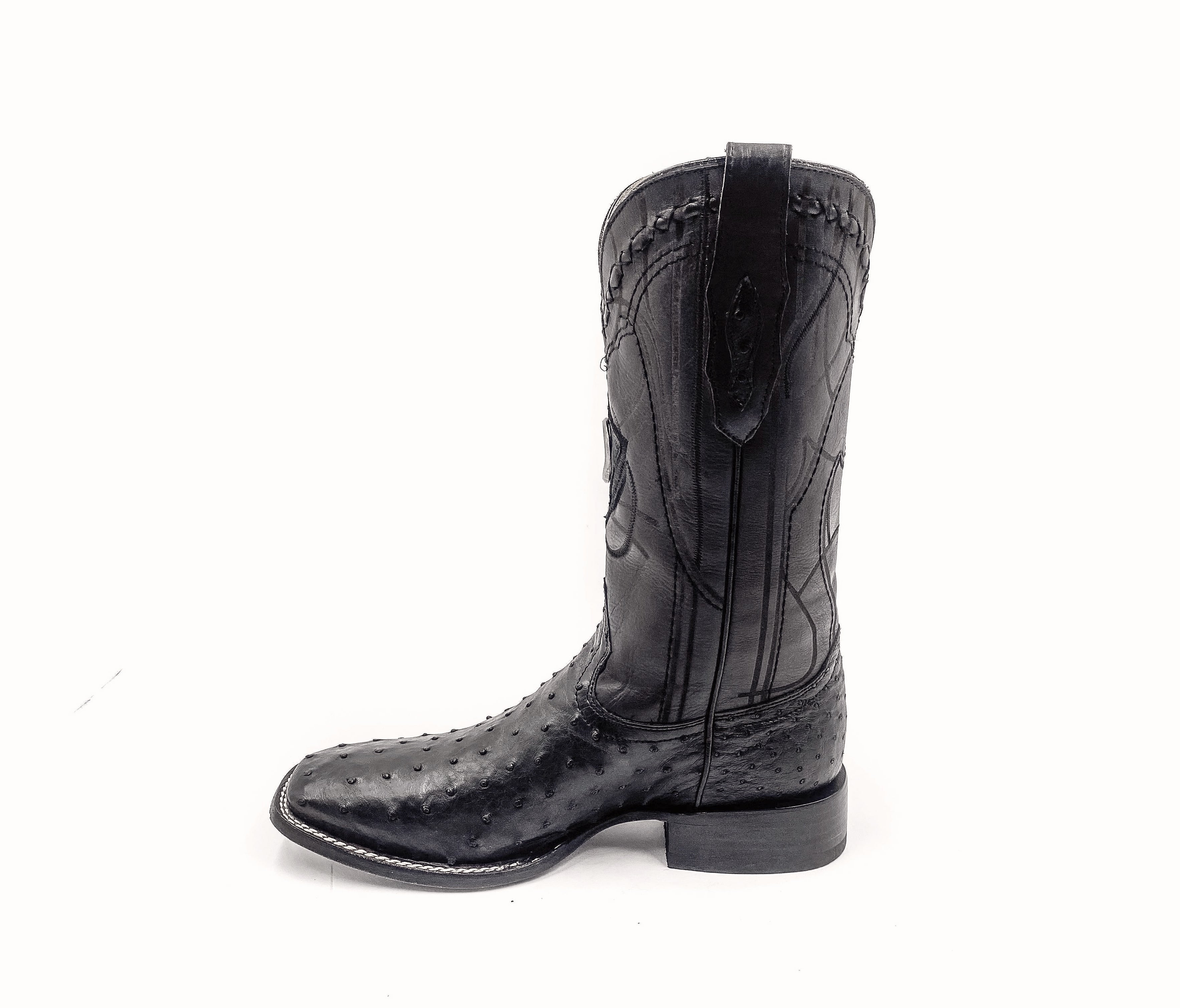 Premium Men's Cuadra Black Classic Cowboy Rodeo Boots - Genuine Ostrich Leather Western Boots for Rodeo, Country Dancing & Outdoor Adventures