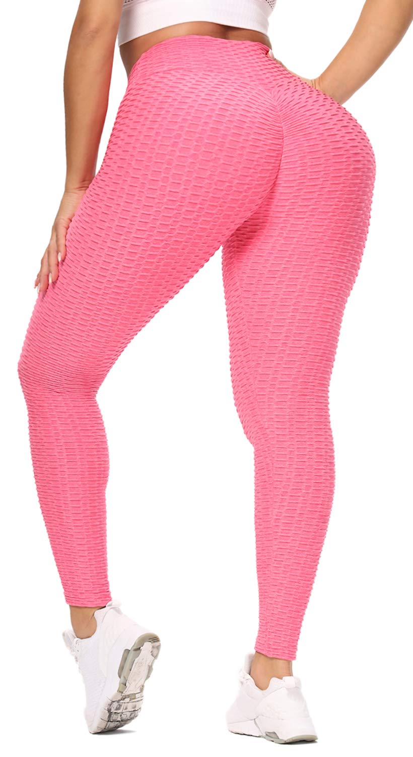 OMG_Shop Women's High Waist Ruched Booty Lifting Yoga Pants - Tummy Control Textured Workout Running Leggings for Gym, Lounge & Everyday Wear