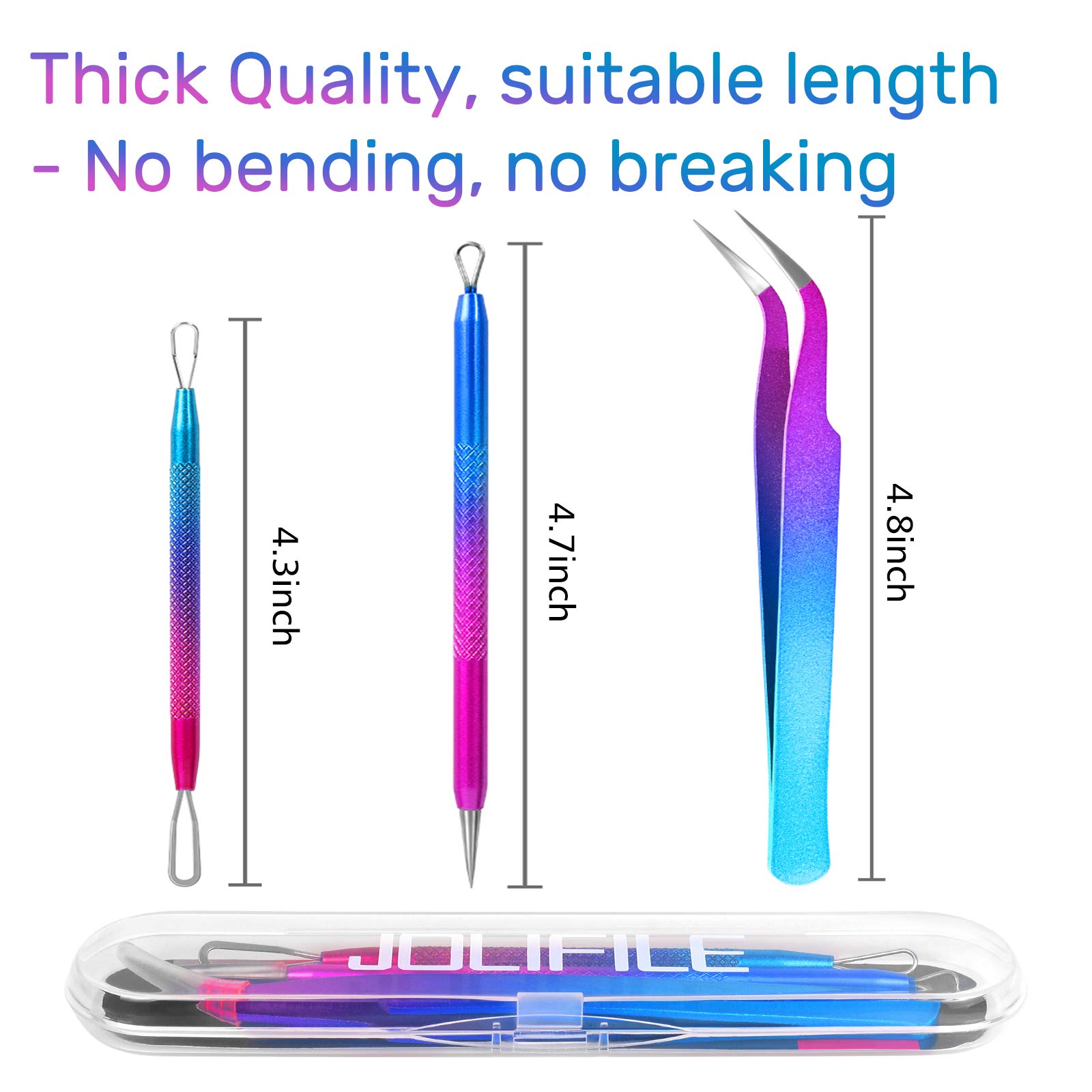 Professional Blackhead & Blemish Remover Tool Kit (3 PCS) - Stainless Steel Pimple Extractor for Acne, Whiteheads, Comedones & Ingrown Hairs | Facial Cleansing & Skin Care Essential for Spa & Home Use