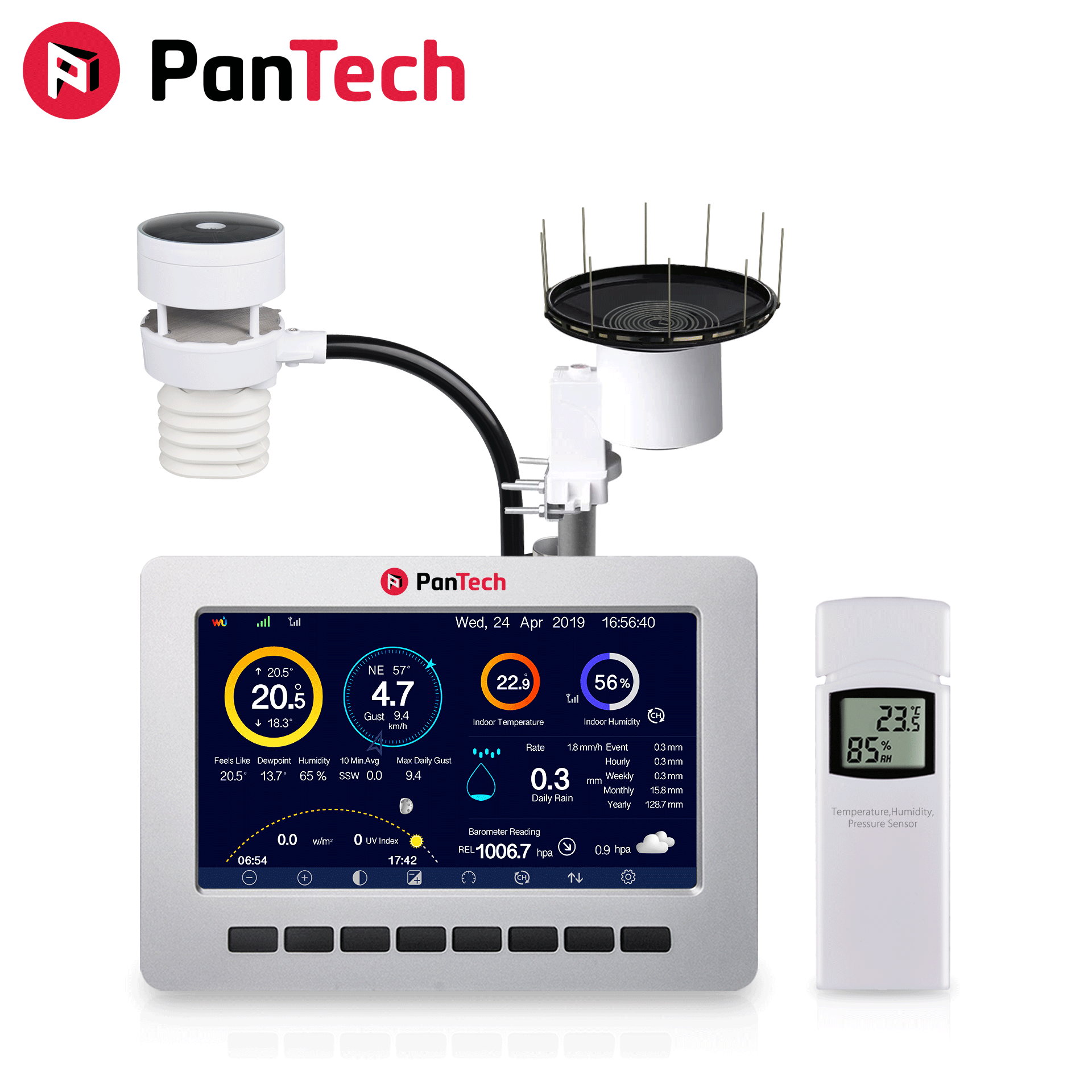 PanTech Wireless Weather Station with WiFi, Ultrasonic Wind Sensor & Solar Power - PT HP2553 - AU Stock - Perfect for Home, Garden & Outdoor Monitoring