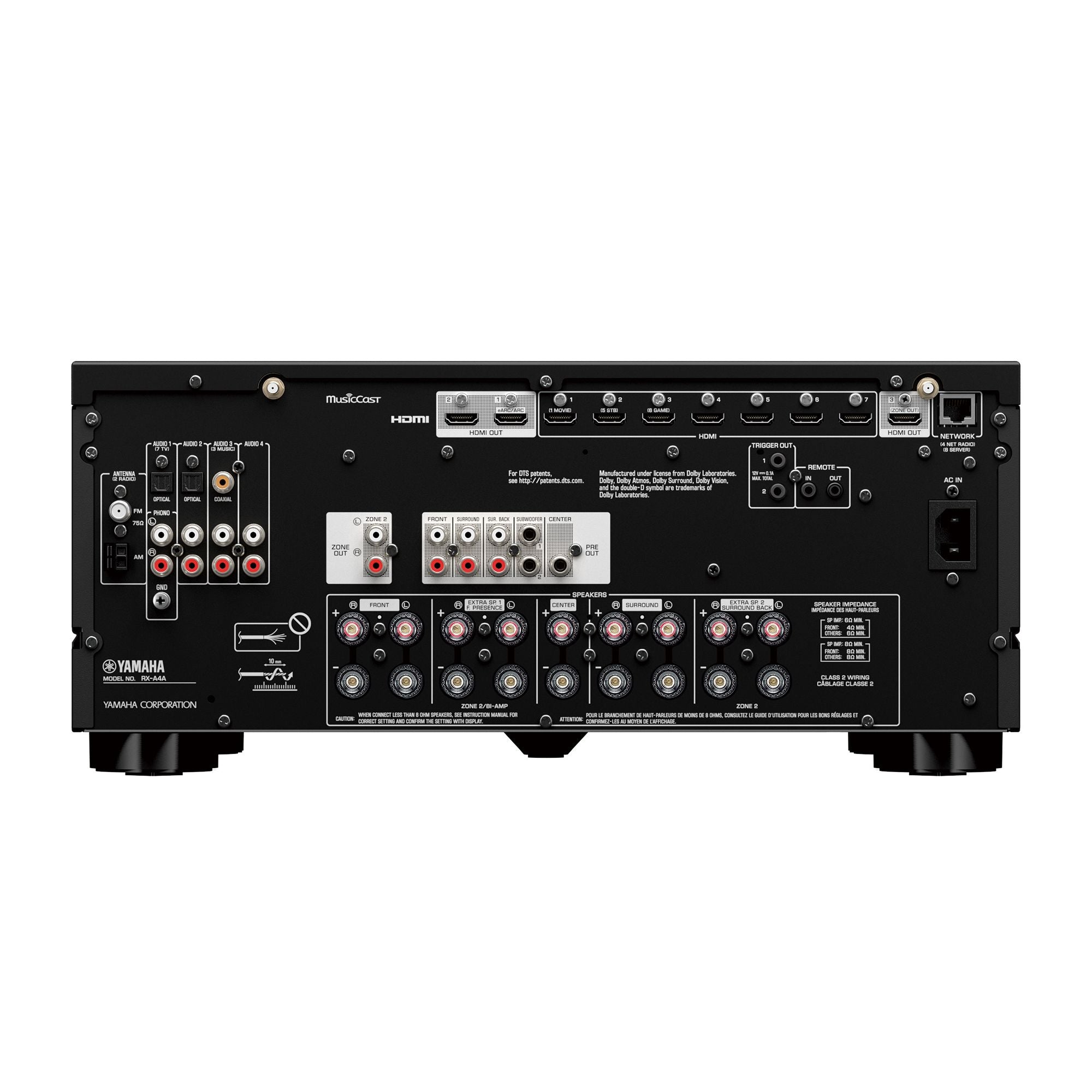 Yamaha RX-A4A AVENTAGE 7.2 Channel AV Receiver with Dolby Atmos - Premium Home Theater Audio System for Movies, Music & Gaming