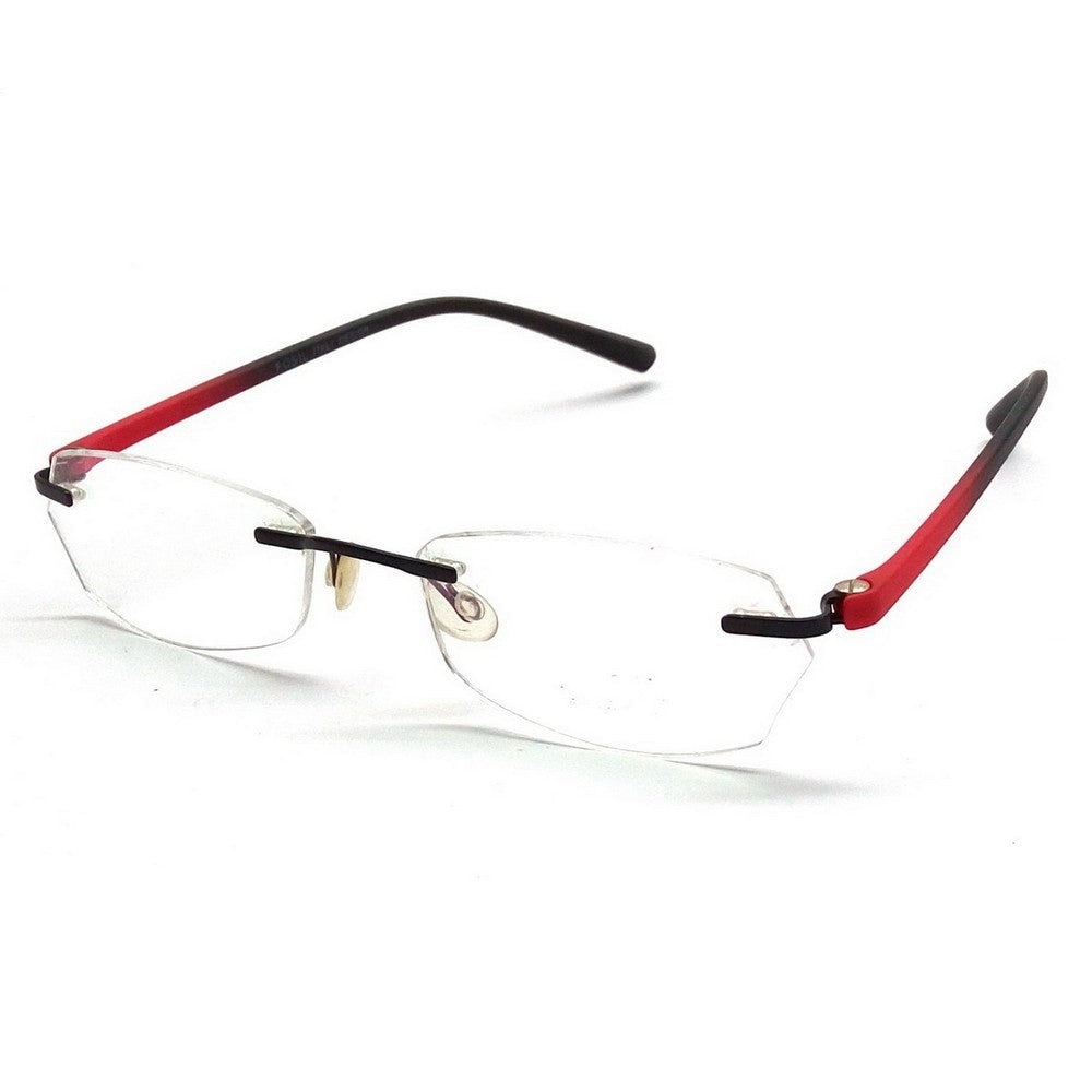 Blue Light Blocking Computer Glasses - Red Rimless Anti Eye Strain Glasses for Gaming & Office Work (Model F003RD) - Reduce Digital Eye Fatigue for Screen Time & Online Meetings