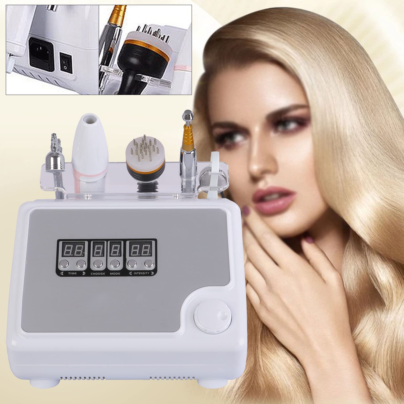 Professional Digital Microcurrent Scalp Massager - 110V Anti-Hair Loss Treatment Device with Spray Gun & Scalp Analyzer | Salon & Home Use for Hair Growth & Scalp Care
