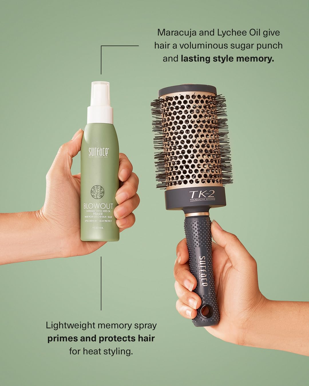 Organic Surface Hair Blowout Shampoo & Conditioner Set for Women & Men - Heat Resistant Styling Protector with Babassu Oil | Salon-Quality Smoothing Treatment for Frizz Control & Shine Enhancement