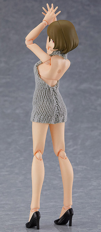 Figma #505 Chiaki Backless Sweater Outfit Body - Anime Figure Collectible for Display & Cosplay Enthusiasts