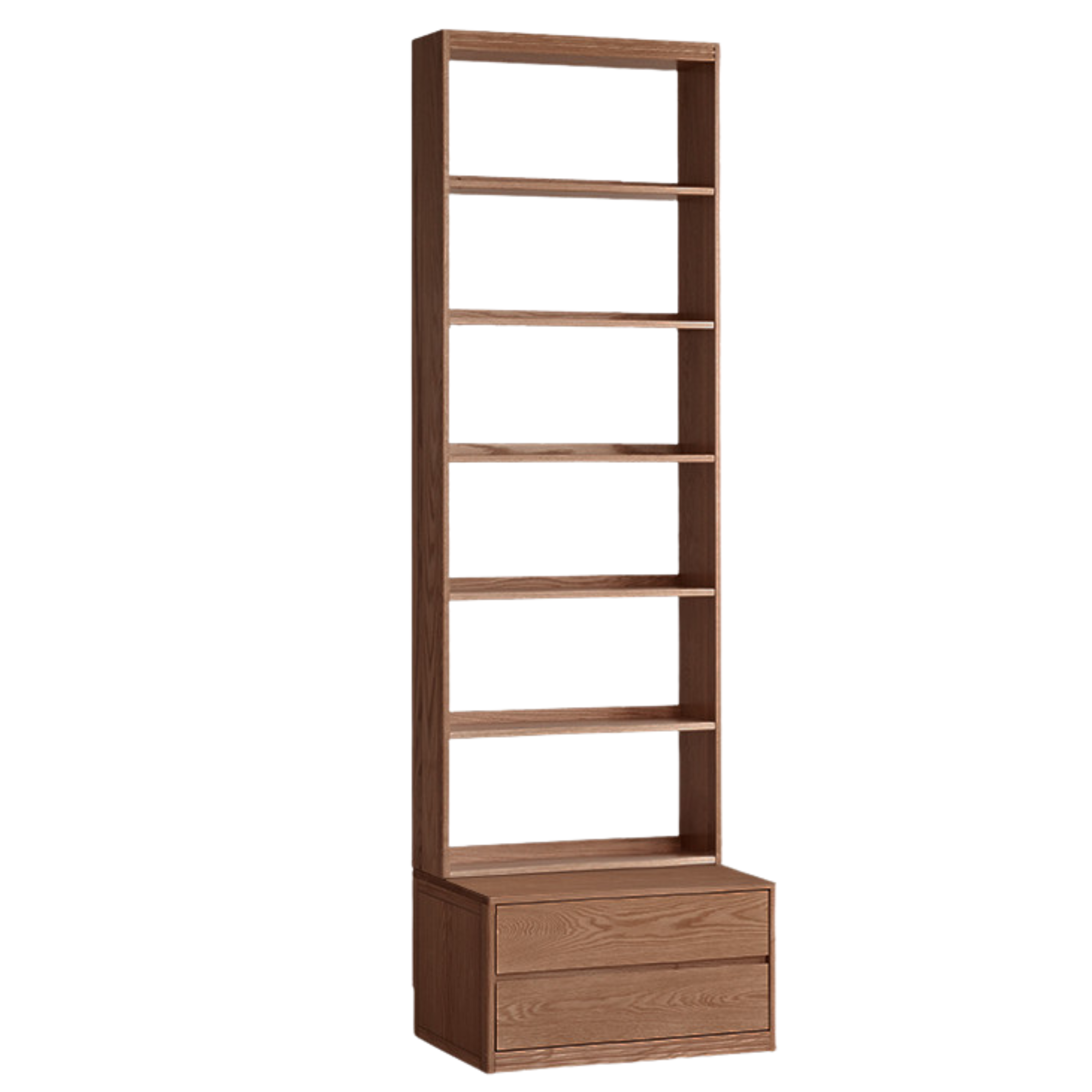27.6x20.9x98.8 inch / 70x53x251 сm / Walnut color / six-layer bookcase