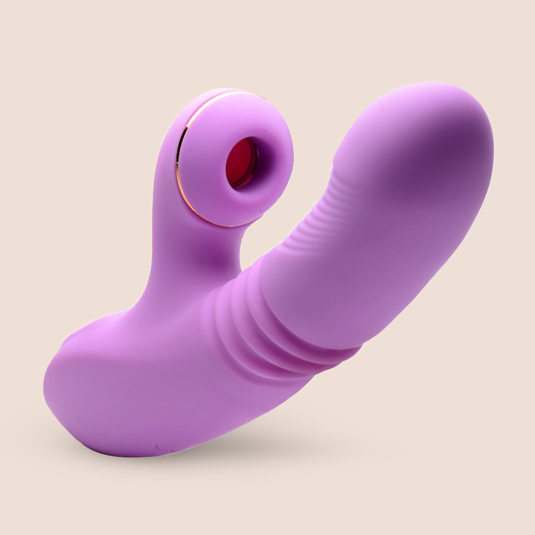 Premium Shegasm Thrusting & Suction Rabbit Vibrator - Dual Stimulation Luxury Sex Toy for Women | Perfect for Solo Play & Couples Intimacy | Waterproof & Rechargeable G-Spot & Clitoral Stimulator