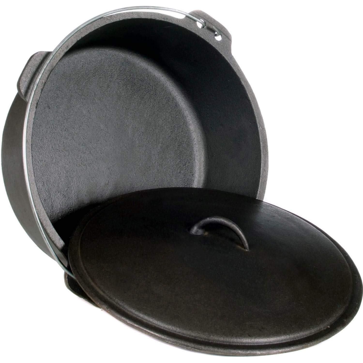 Cajun Classic 20-Quart Seasoned Cast Iron Dutch Oven with Lid - Heavy Duty Camping Cookware for Outdoor Cooking, Stews, and Baking - GL10491S