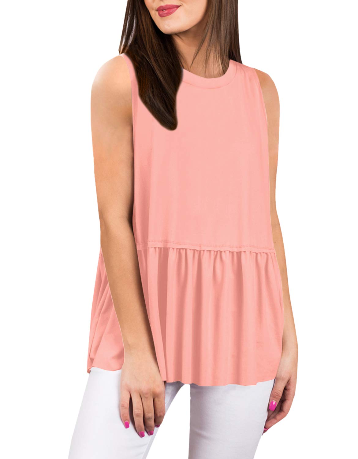 Women's Summer Flare Ruffle Swing Shirt Peplum Tops for G and PL - Stylish Casual Blouse for Beach, Party & Everyday Wear