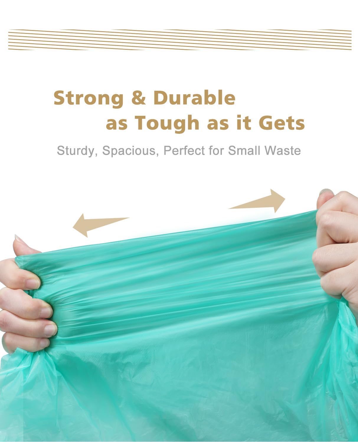 AYOTEE 3 Gallon Biodegradable Trash Bags with Drawstring - 125 Count Compostable Small Garbage Bags for Bathroom, Bedroom, Kitchen - Perfect for Office, RV, Diaper Pail & Household Waste Disposal