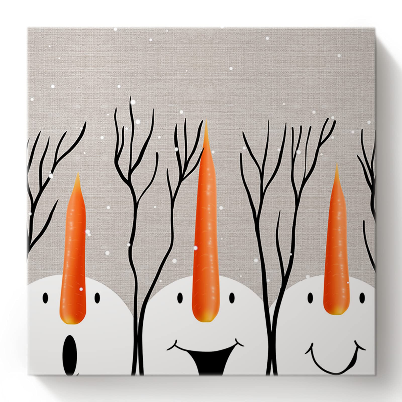 DIY Paint by Numbers Kit for Adults - Christmas Snowman & Dreamy Snowflake Acrylic Painting on 16x16 Inch Linen Canvas | Fun Home Wall Decor, Holiday Gift & Relaxing Art Therapy Activity