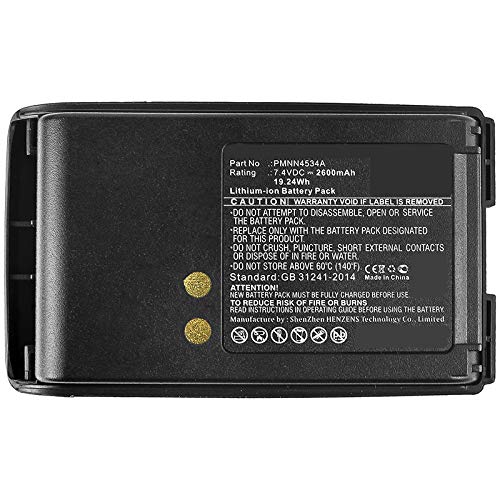 Synergy Digital 2-Way Radio Battery - High Capacity 2600mAh Li-ion 7.4V Replacement for Motorola Mag One A8D & PMNN4534A | Perfect for Business Communication, Security, and Outdoor Activities