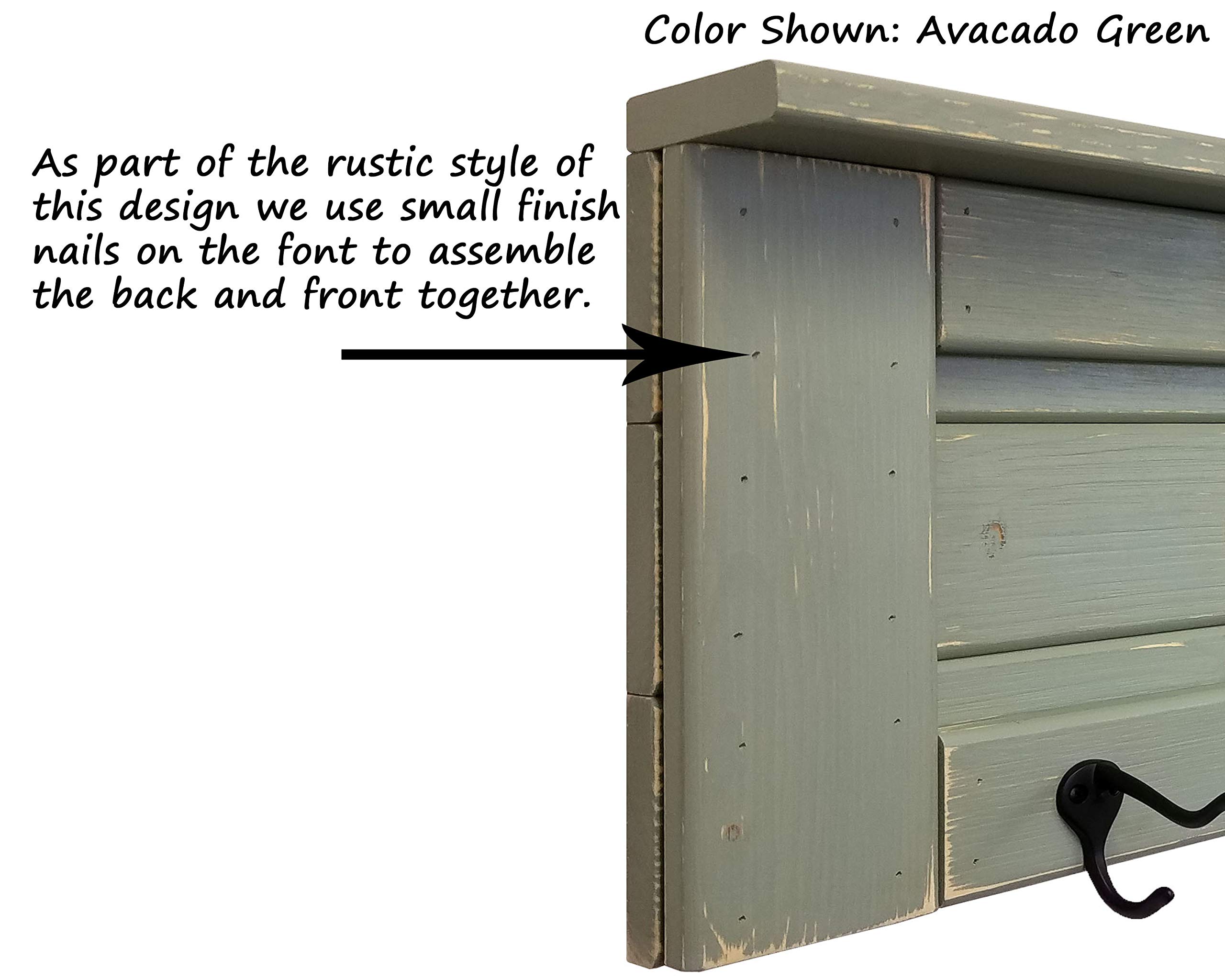 Chapel Hill Wall Hook Rack with Shelf - 20 Custom Colors | Entryway Organizer for Coats, Keys & Towels | Handmade Wooden Coat Hooks & Display Shelf | Perfect for Hallway, Bedroom & Bathroom Organization - Made in USA
