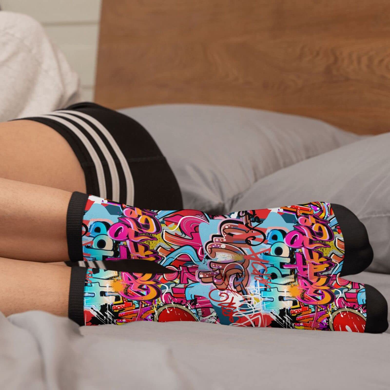 Funny Crazy Novelty Crew Tube Socks for Men & Women - Casual Athletic Sport Dress Socks - Perfect for Gifts, Cosplay, and Everyday Wear