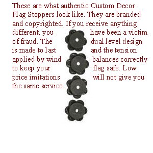 Custom Rubber Garden Flag Stoppers - Set of 3 for Outdoor Decor