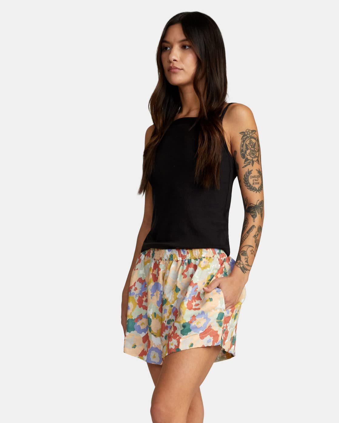 RVCA Women's Stretchy Elastic Waist Shorts - Comfortable Casual Athletic Shorts for Yoga, Running & Lounge Wear