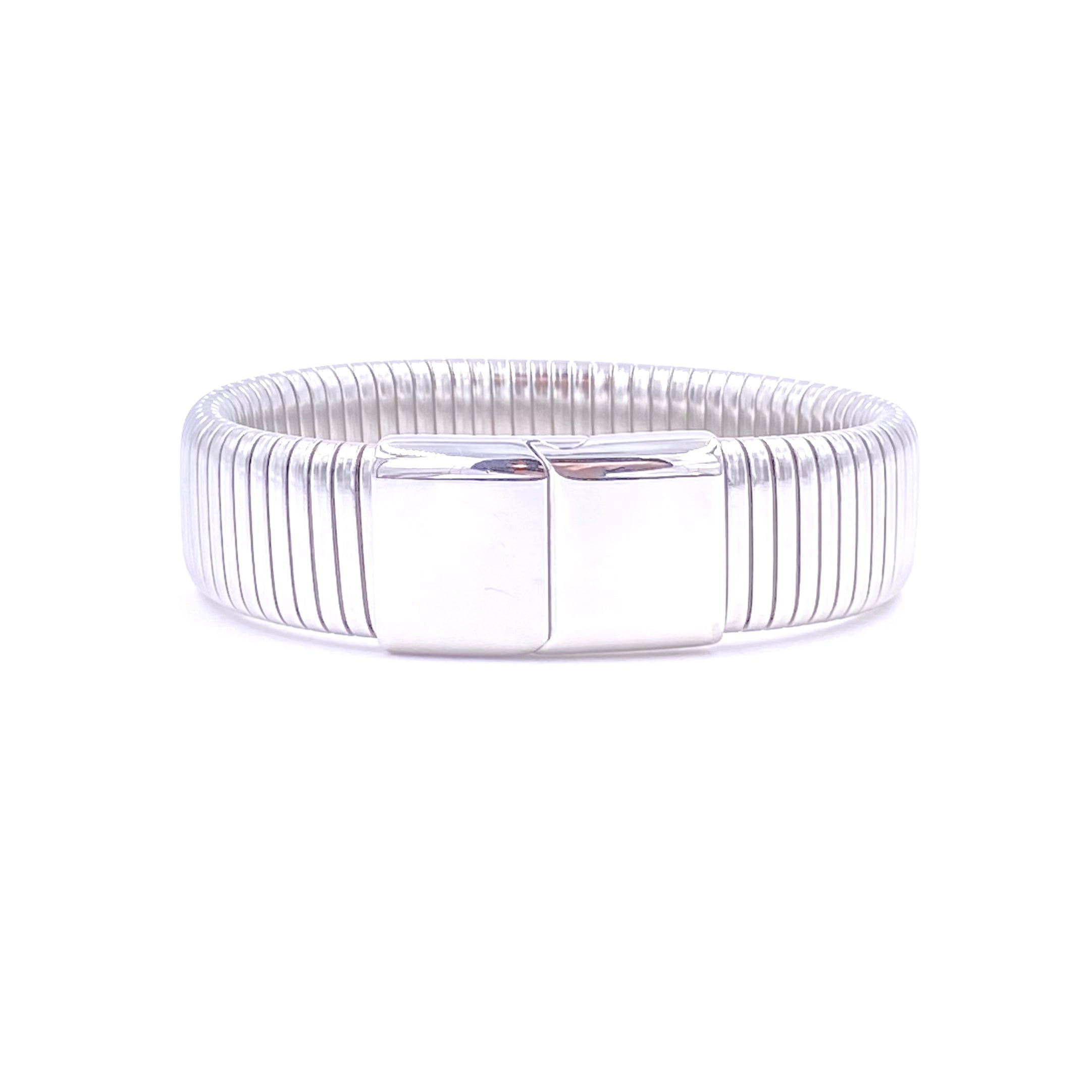 Ashley Gold Stainless Steel Magnetic Clasp Slinky Bangle Bracelet for Women - Elegant Jewelry for Everyday Wear, Parties & Special Occasions