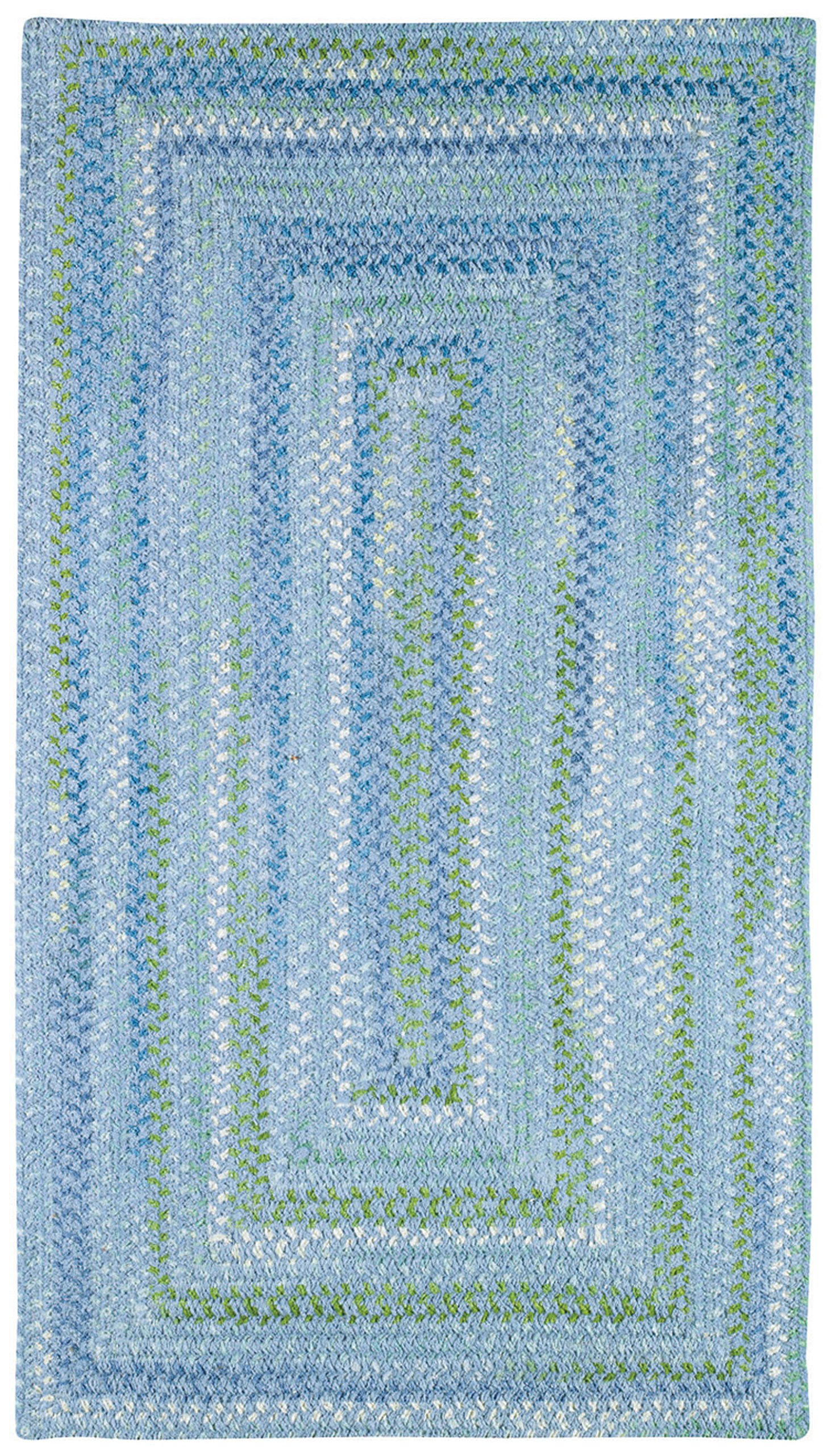 Capel Rugs Waterway Rectangle Braided Area Rug 24x36 Inch - Soft Non-Slip Blue Indoor Rug for Living Room, Bedroom & Office Decor
