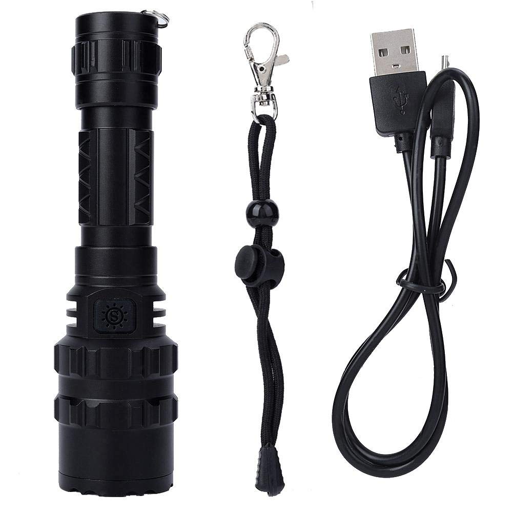 Ymiko 10W Rechargeable Flashlight - 5 Light Modes, Water Resistant Handheld Torch for Outdoor Camping, Hunting, Hiking & Emergency Use - Portable LED Flashlight for Power Outages, Night Fishing & Survival Gear