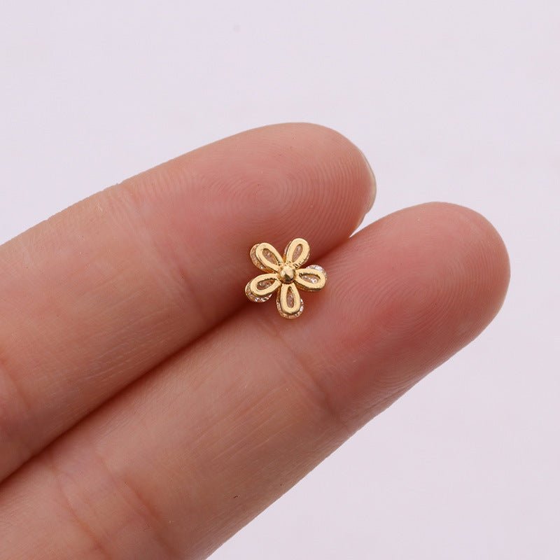 20G Snowflake Cartilage Conch Sleeper Stud Earrings for Women - HSPJ1917 | Dainty Hypoallergenic Earrings for Daily Wear & Special Occasions