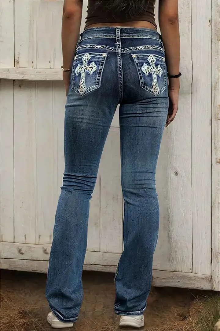 Flamingals Women's Bootcut Jeans - High Stretch, Mid Rise & Trendy for Casual Wear