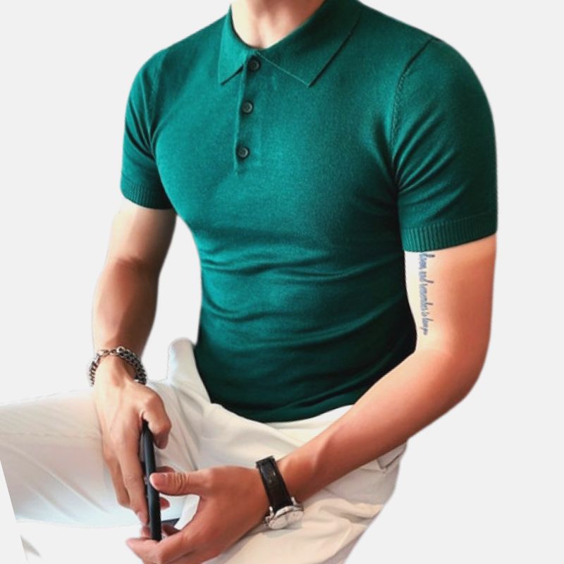 Men's Summer Cotton Short Sleeve Polo Shirt - Breathable Casual Tee for Outdoor Activities, Golf & Travel