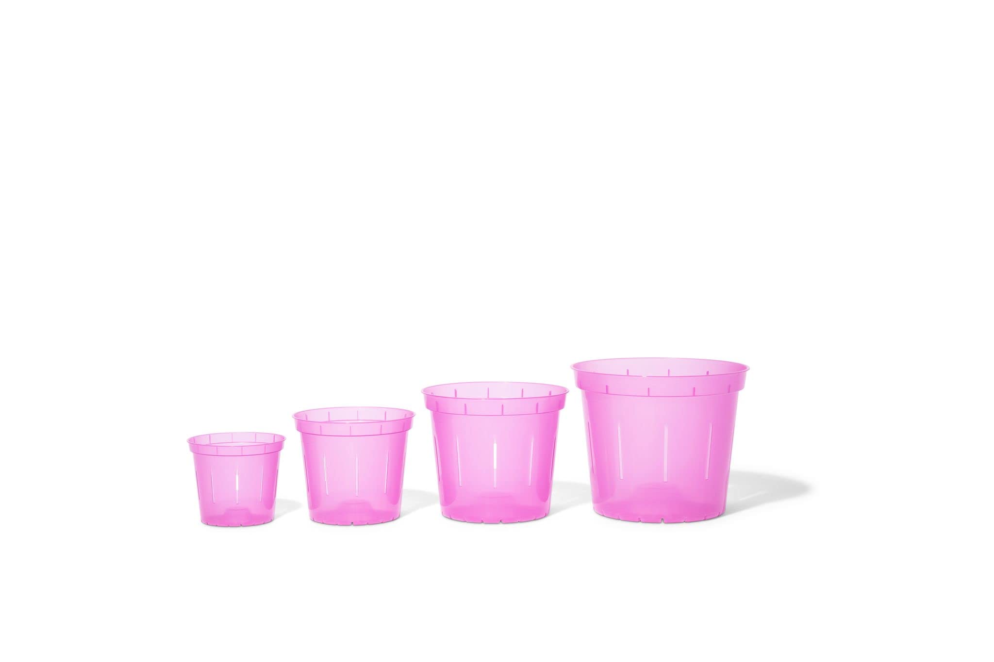 rePotme Orchid Pot - 8 Inch Slotted Plastic Planters with Drainage Holes for Phalaenopsis & Dendrobium Orchids - 3 Pack (Rose Quartz) - Perfect for Indoor Home Decor, Office Plants & Greenhouse Growing