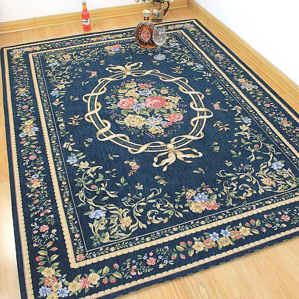Premium Traditional Floral Area Rug - 7.5'x5.2' Non-Shedding Washable Accent Rug for Living Room, Bedroom & Dining Room - Rustic Home Decor for Cozy Farmhouse Style