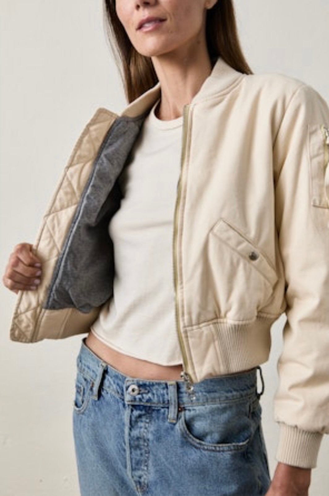 Reyes Cropped Quilted Bomber Jacket for Women - Stylish Lightweight Outerwear for Fall & Spring | Perfect for Casual Outfits, Streetwear & Layering