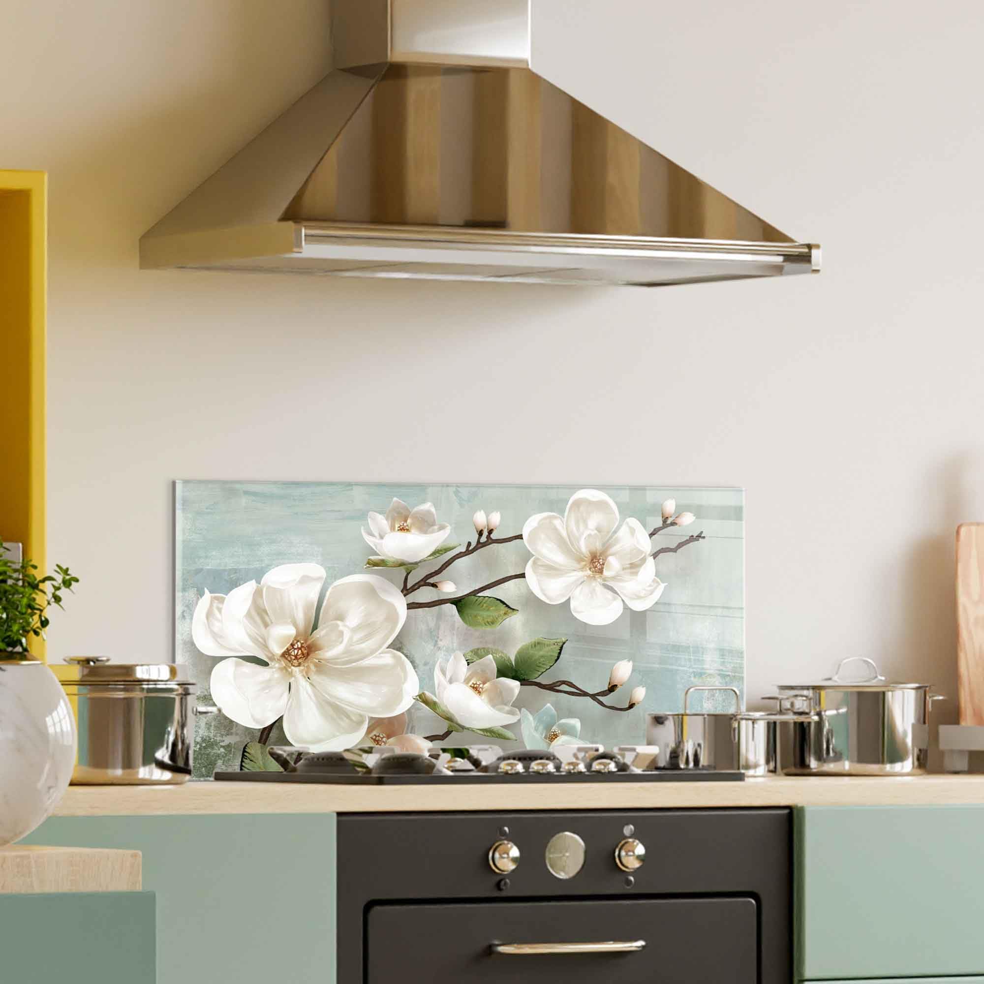 Tempered Glass Kitchen Backsplash - 30x18