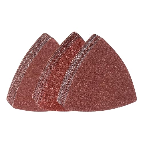 60pcs Triangular Hook & Loop Sanding Sheets - 80/100/120 Grits Aluminum Oxide Sandpaper for Mouse Detail Sander & Multitool - Woodworking, Metal Polishing & DIY Projects (20pcs Each Grit)