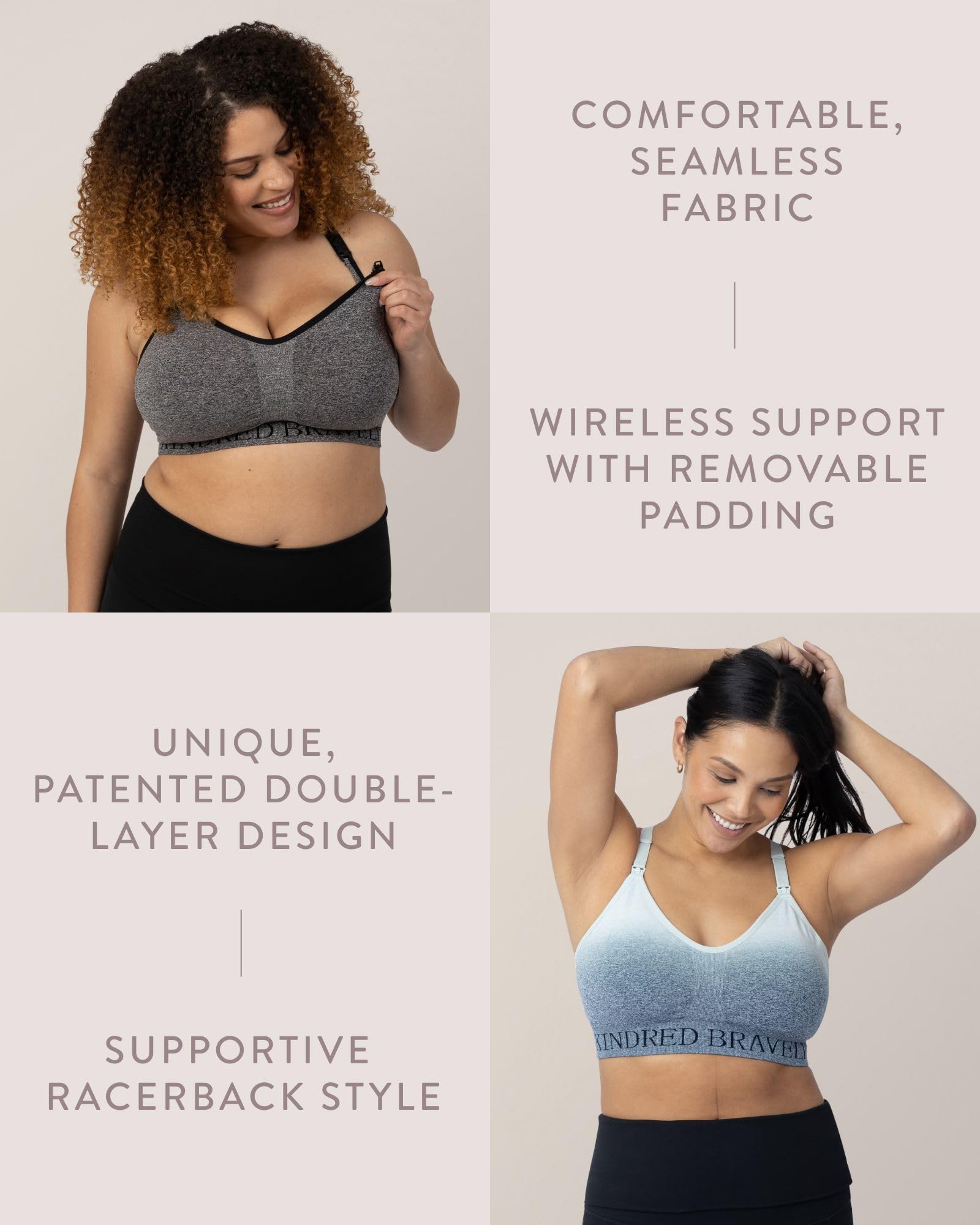 Kindred Bravely Sublime Nursing Sports Bra for Breastfeeding & Pregnancy | Seamless Maternity Bra with Support | Perfect for Yoga, Gym & Everyday Comfort