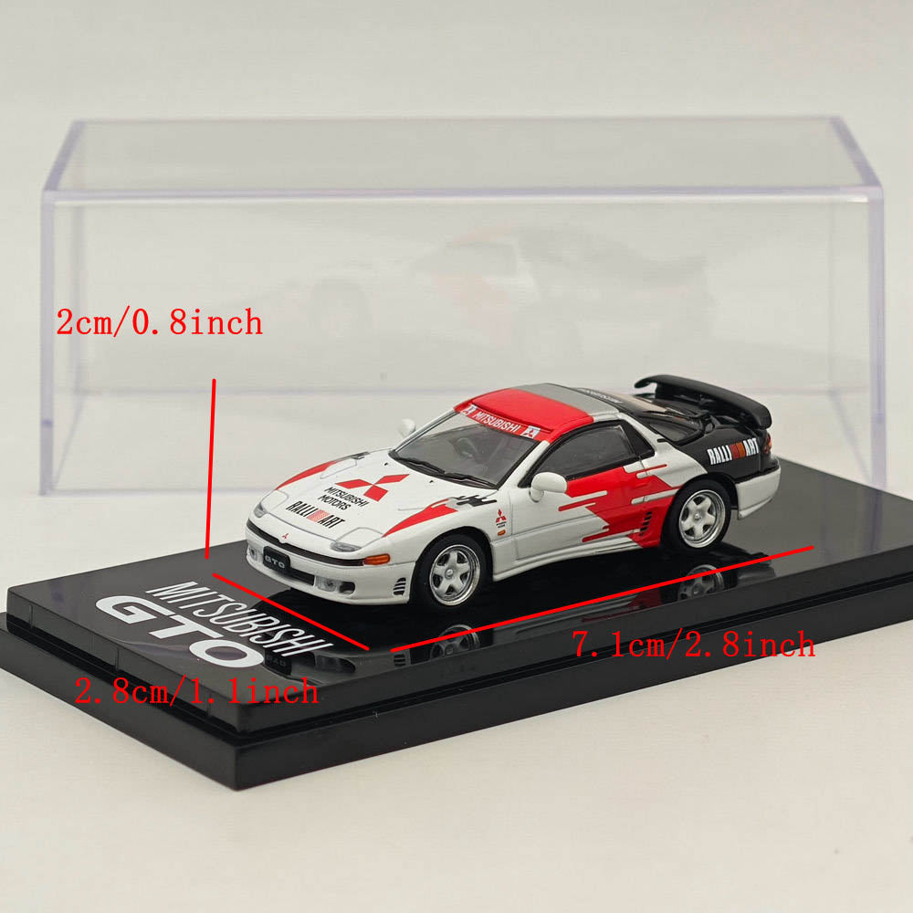 1/64 Scale Mitsubishi GTO Twin Turbo Ralliart White Diecast Model Car - Collectible Japanese Sports Car for Display & Racing Enthusiasts