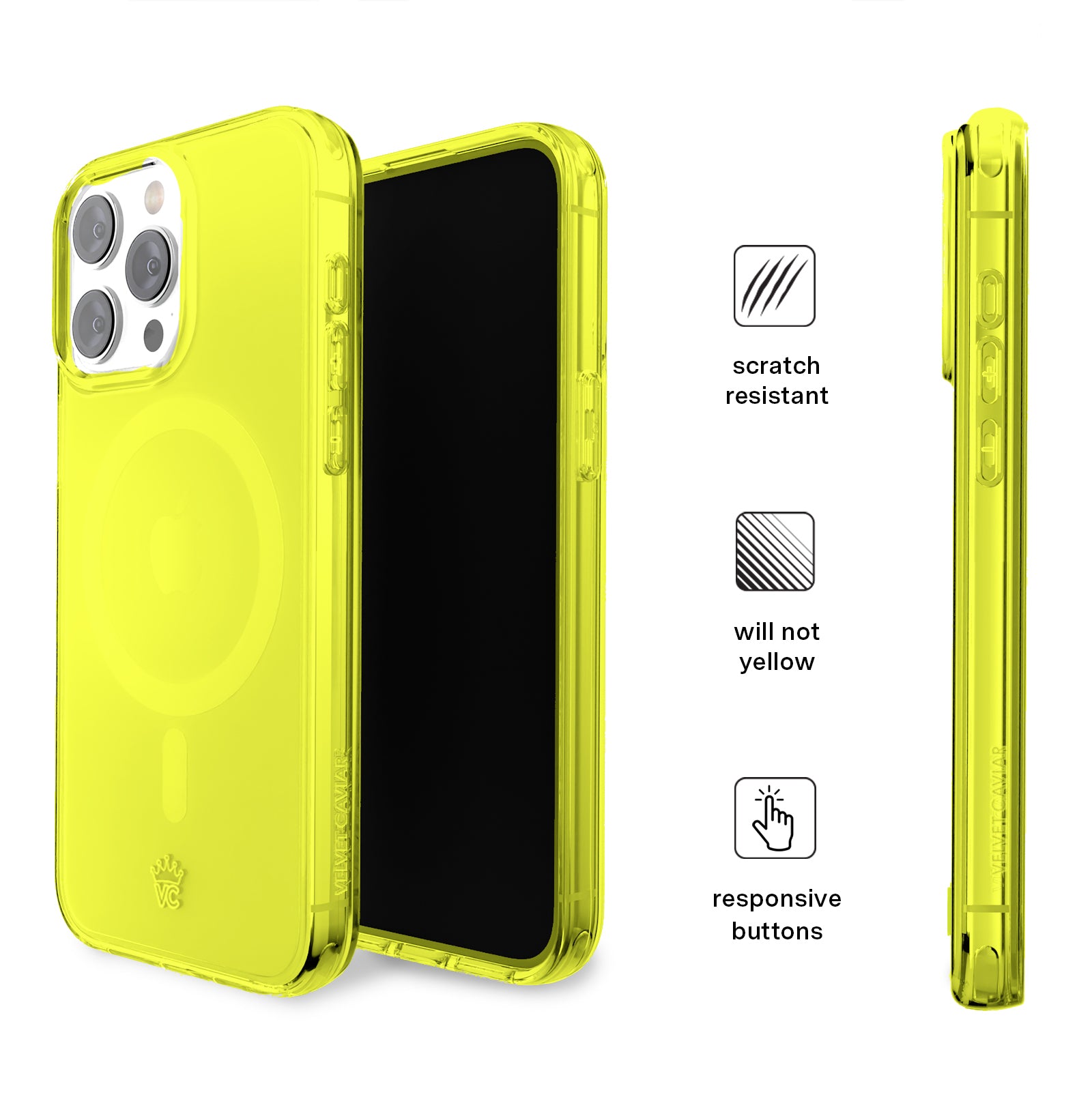 Neon Yellow Clear iPhone Case - Shockproof & Slim Protective Cover for iPhone [Model] - Perfect for Outdoor Activities, Sports & Daily Use