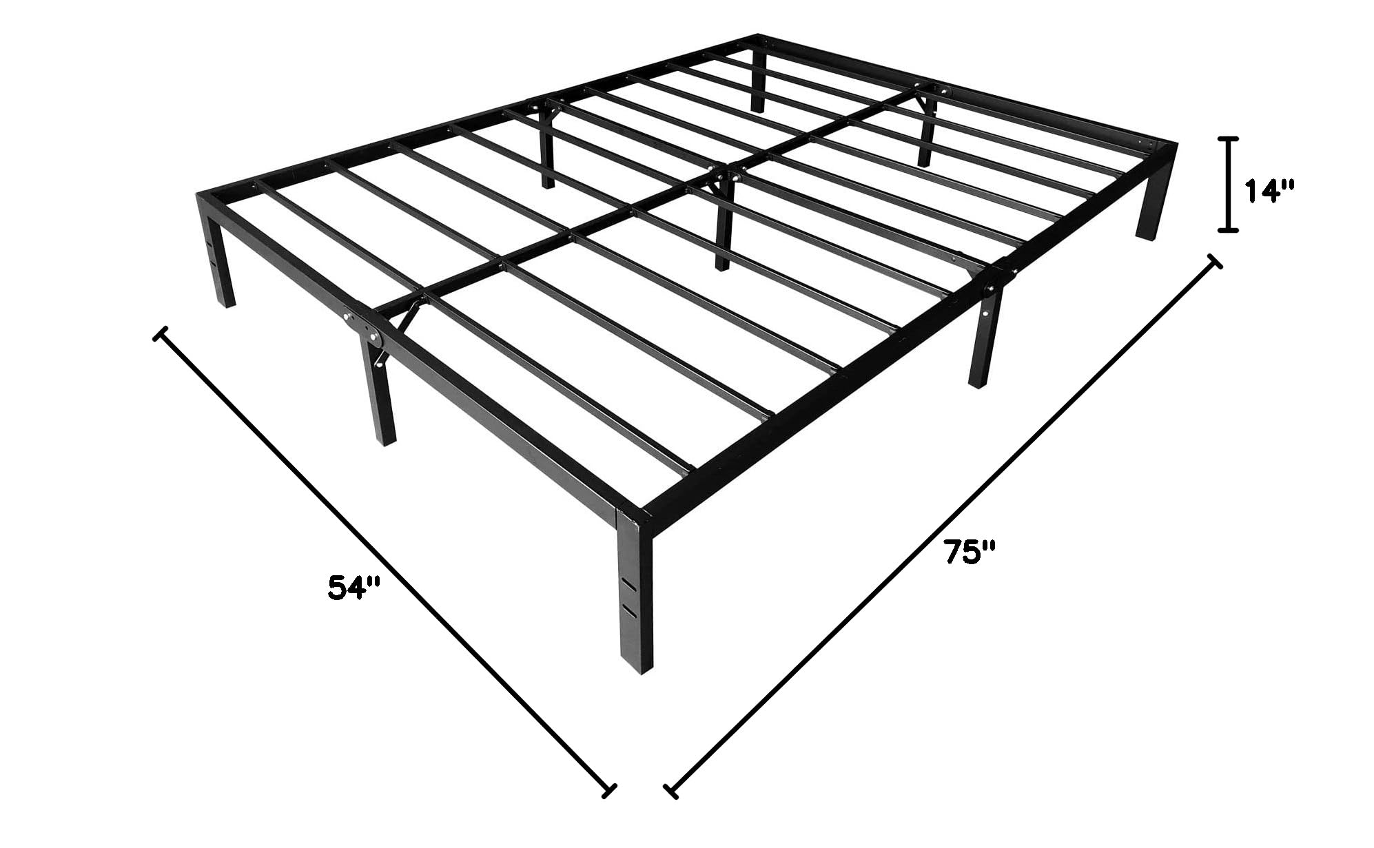 UNICOO Heavy Duty Metal Platform Bed Frame - Full Size, Steel Slat Support, Anti-Slip, Noise Free, Easy Assembly, No Box Spring Needed - Perfect for Modern Bedrooms, Guest Rooms & Dormitories