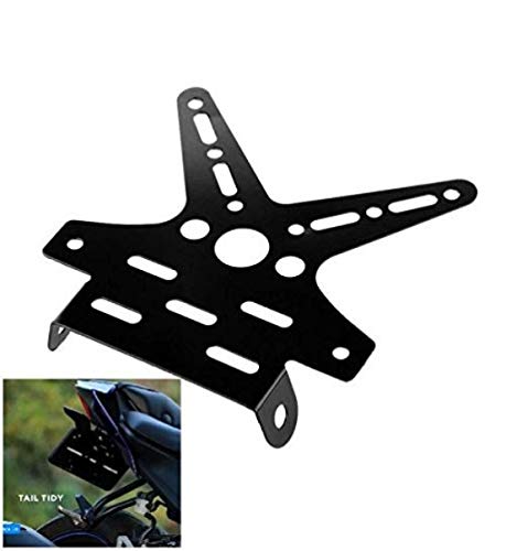 SELVIKE Adjustable Motorcycle Tail Tidy License Plate Holder Bracket - Compatible with Yamaha R15 V3 - Black - Perfect for Street Bikes & Custom Builds