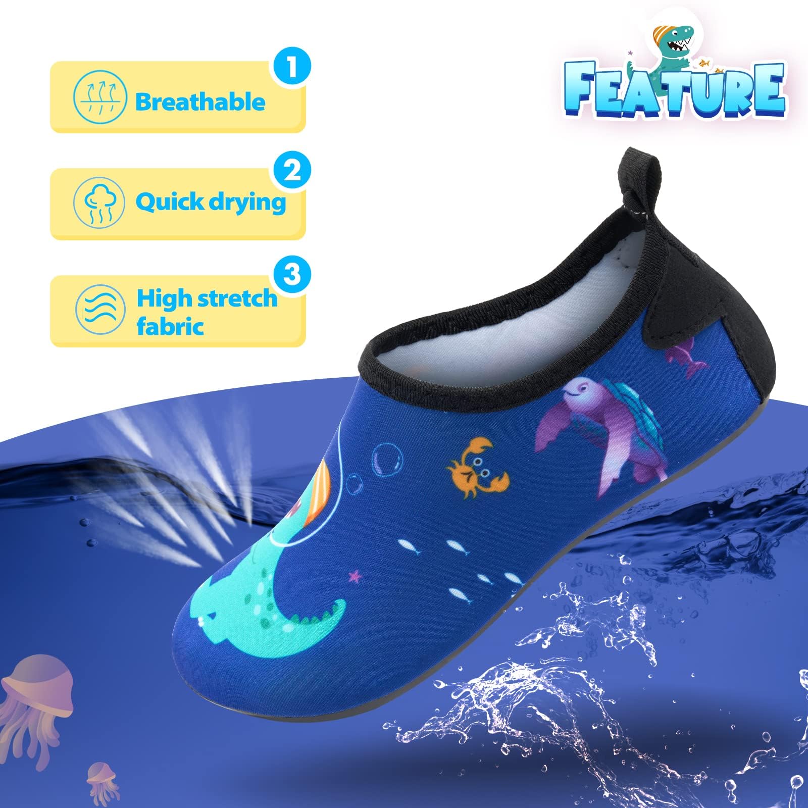 **Kids Water Shoes - Quick Dry Soft Mesh Swim Shoes for Beach, Pool & Outdoor Activities**