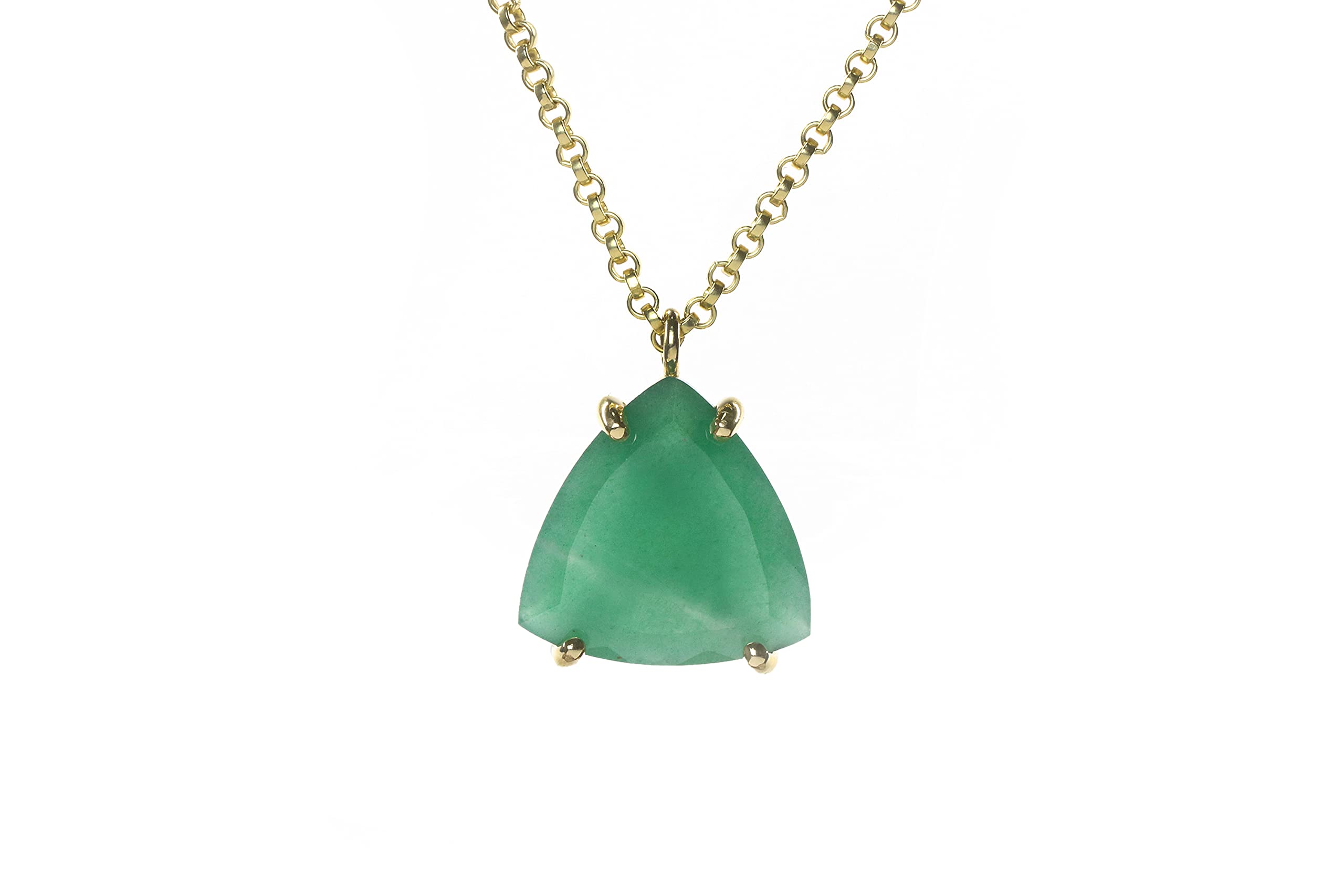 Anemone Trillion Green Aventurine Necklace - Handmade Bohemian Gemstone Pendant Jewelry for Women - Adjustable Statement Necklace for Spiritual Healing, Meditation & Boho Fashion