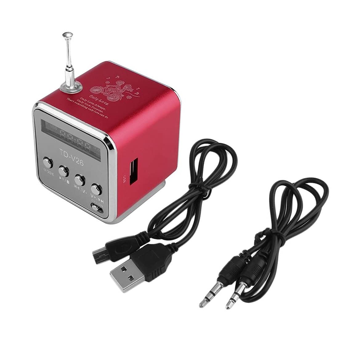 N+B Portable Bluetooth Speaker with Stereo Sound, Deep Bass, Wireless Stereo Pairing, USB/TF/FM Radio - Perfect for Outdoor Parties, Travel & Home Use (Red)