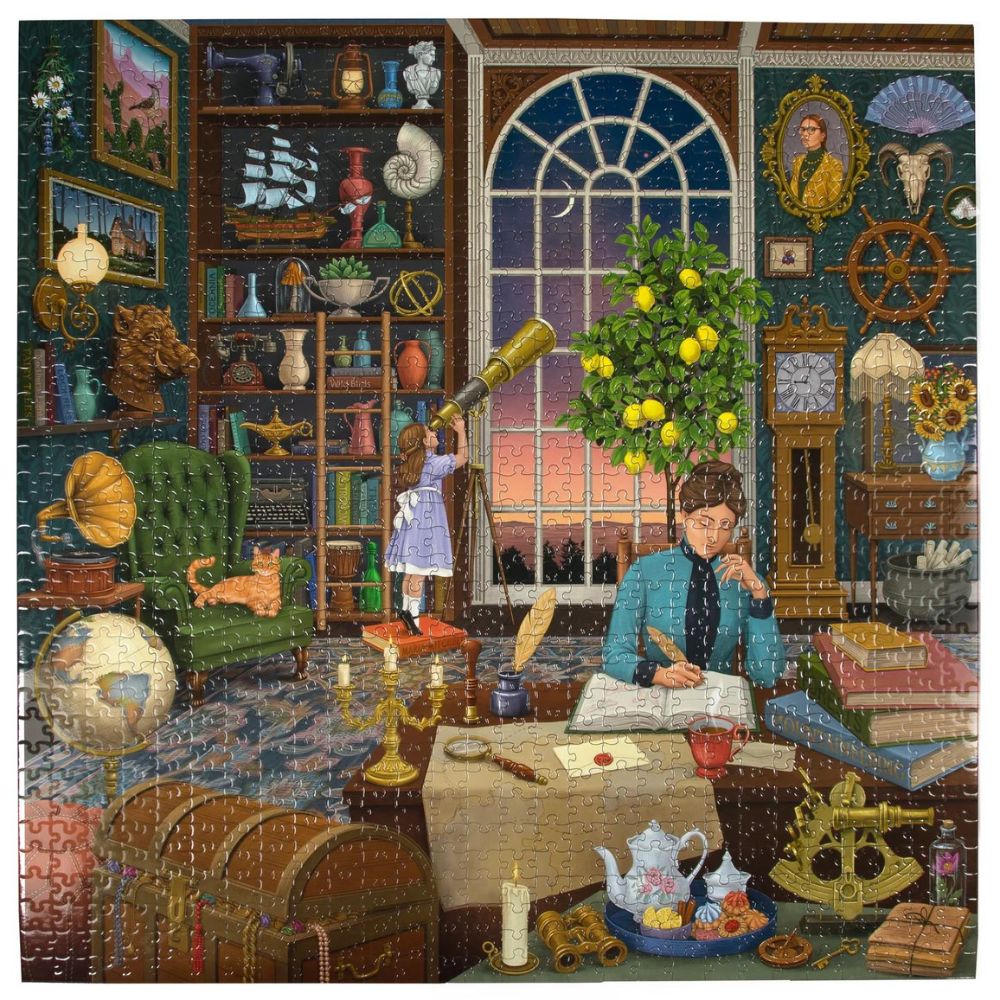 1000 Piece Jigsaw Puzzle - Alchemist's Library Fantasy Book Scene - Challenging Adult Puzzle for Relaxation & Home Decor