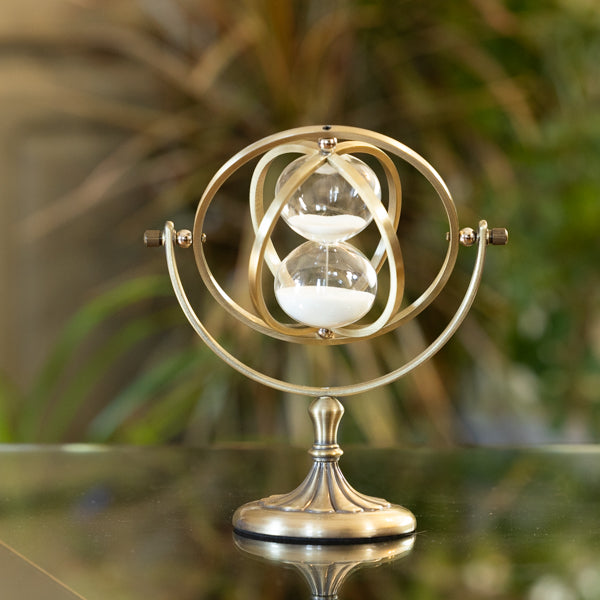 Bronzed Rotating 15 Minute Hourglass Sand Timer - Perfect for Yoga, Meditation, Board Games & Time Management