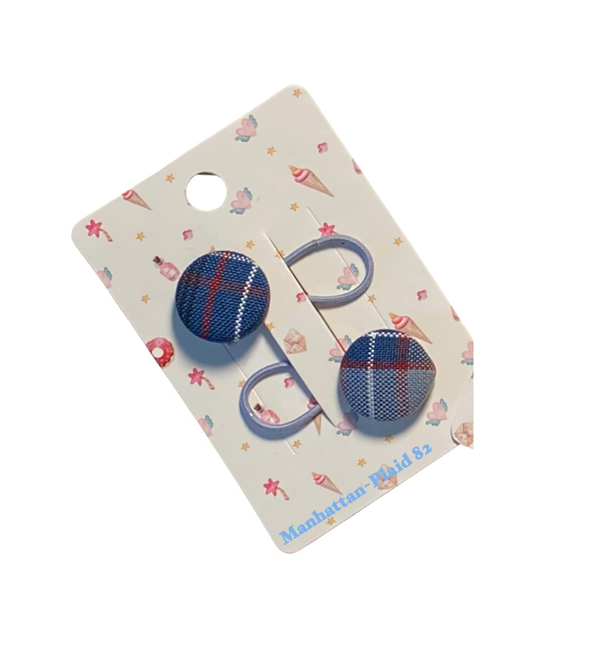 Plaid School Uniform Hair Ties Set of 2 - Girls & Women Hair Accessories for Pony Tails & Braids