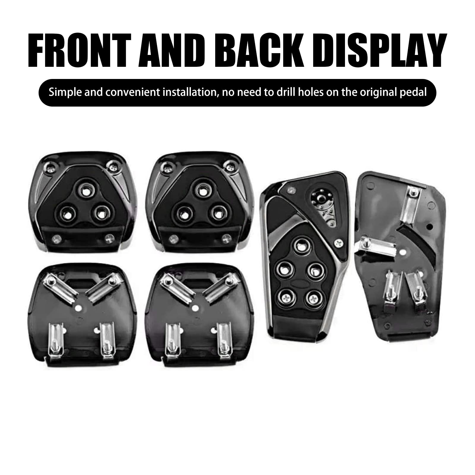 3 PCS Universal Non-Slip Racing Pedal Covers Set - Accelerator, Brake & Clutch Pedal Pads for Sport Cars - Black Car Interior Accessories Replacement - Perfect for Racing, Daily Driving & Car Upgrades