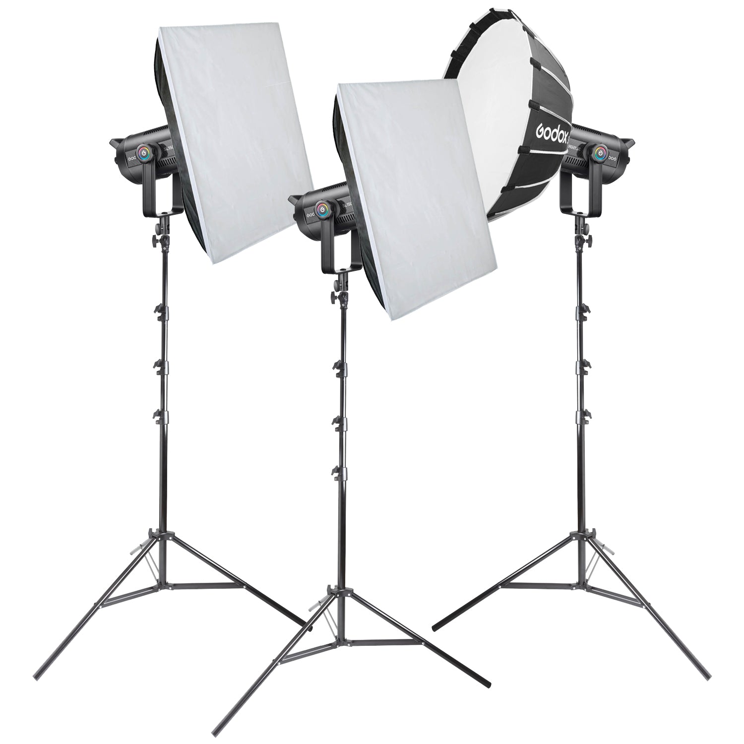 GODOX SL150R RGB LED Video Light Kit with Three Head Softbox - Professional Continuous Lighting for YouTube, Photography & Film Making
