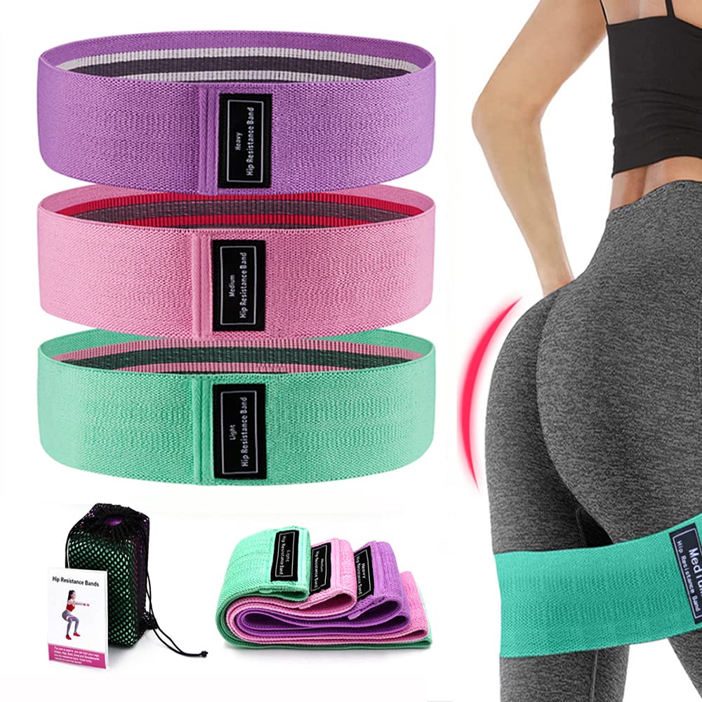 **Athnevy Resistance Bands Loop for Women – Durable Booty Bands for Butt Lift & Glute Workouts – Non-Slip Home Fitness Bands for Strength Training, Yoga & Pilates – 3 Pack with Training Guide & Carrying Bag – Perfect for Home Gym, Leg Day & Toning Exercises**