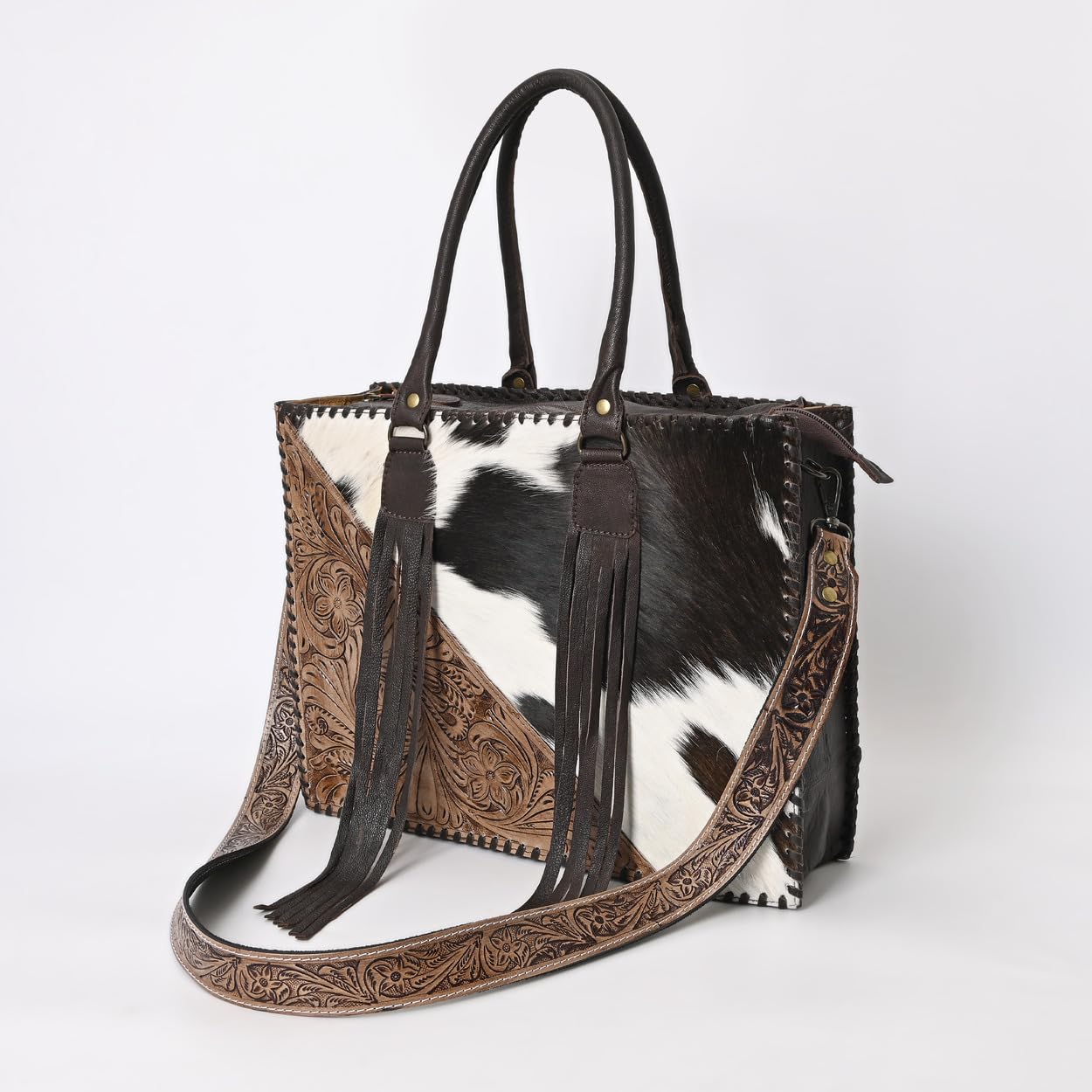 Women's Genuine Cowhide Leather Handbag with Adjustable & Detachable Strap - Stylish Crossbody Purse & Shoulder Bag for Work, Travel & Everyday Use